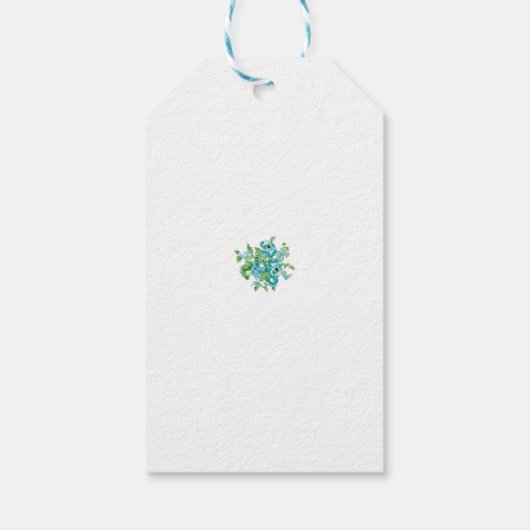 Decoratieve stijl, Mint Cream, Vormt blauw, Blauwg Cadeaulabel (Achterkant)