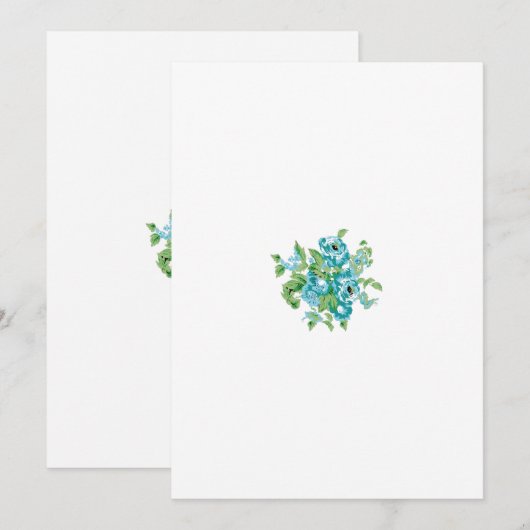 Decoratieve stijl, Mint Cream, Vormt blauw, Blauwg Feestdagenkaart (Voorkant / Achterkant)