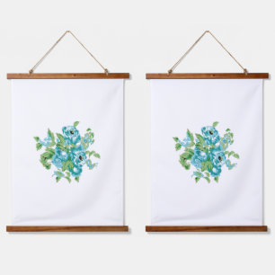 Decoratieve stijl, Mint Cream, Vormt blauw, Blauwg Hangend Wandkleed