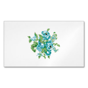 Decoratieve stijl, Mint Cream, Vormt blauw, Blauwg Magnetisch Visitekaartje