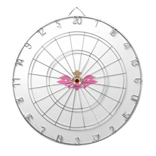 Decoratieve stijl, warm roze, Antiek messing Dartbord (Voorkant)