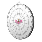 Decoratieve stijl, warm roze, Antiek messing Dartbord (Voorkant Rechts)