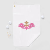 Decoratieve stijl, warm roze, Antiek messing Golfhanddoek (Insitu)