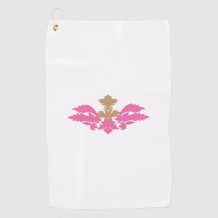 Decoratieve stijl, warm roze, Antiek messing Golfhanddoek