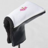 Decoratieve stijl, warm roze, Antiek messing Golfheadcover (3/4 voorkant)
