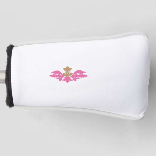 Decoratieve stijl, warm roze, Antiek messing Golfheadcover (Voorkant)