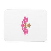 Decoratieve stijl, warm roze, Antiek messing Magneet (Horizontaal)