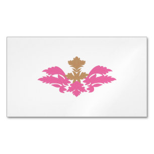 Decoratieve stijl, warm roze, Antiek messing Magnetisch Visitekaartje