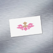 Decoratieve stijl, warm roze, Antiek messing Magnetisch Visitekaartje (Voorbeeld)