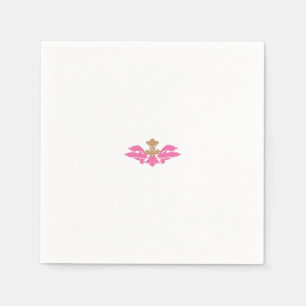 Decoratieve stijl, warm roze, Antiek messing Servet