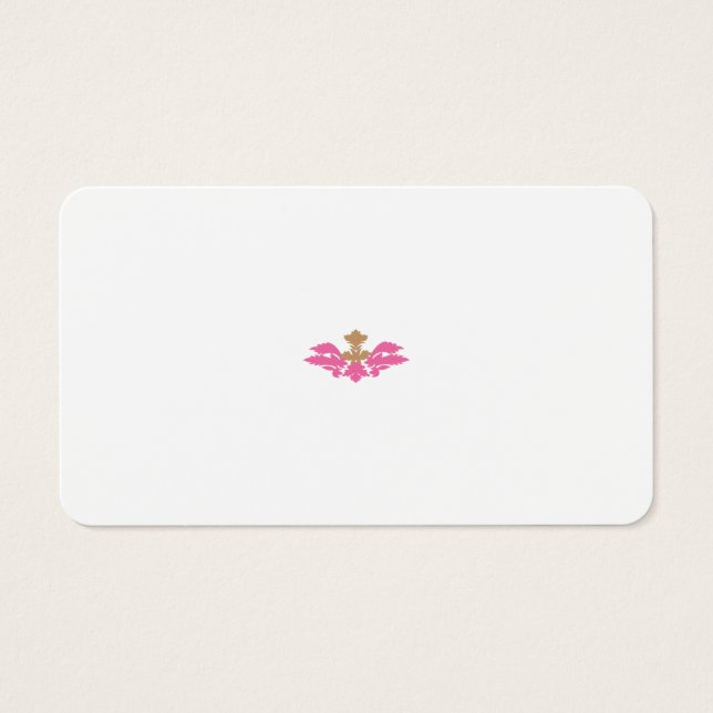 Decoratieve stijl, warm roze, Antiek messing Visitekaartje (Voorkant)