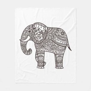 Decoratieve stijlolifant fleece deken
