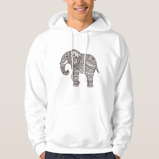 Decoratieve stijlolifant hoodie (Voorkant)