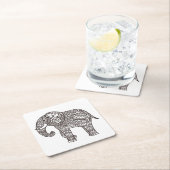 Decoratieve stijlolifant kartonnen onderzetters (Insitu)