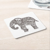 Decoratieve stijlolifant kartonnen onderzetters (Schuin)