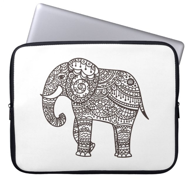 Decoratieve stijlolifant laptop sleeve (Voorkant)