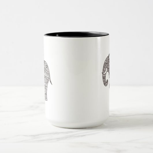 Decoratieve stijlolifant mok (Midden)