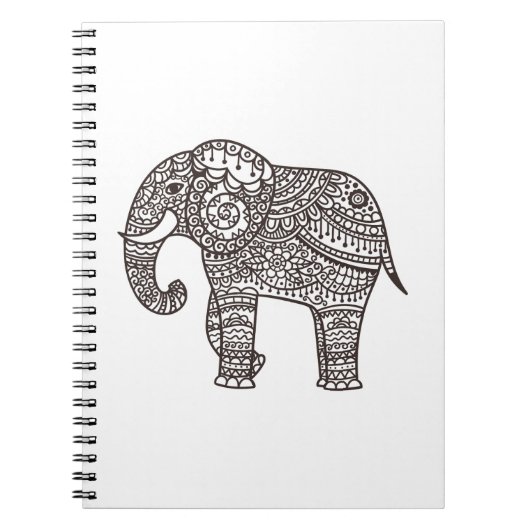 Decoratieve stijlolifant notitieboek (Voorkant)