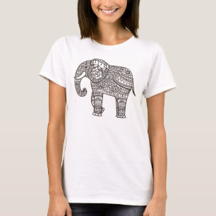 Decoratieve stijlolifant t-shirt