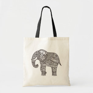 Decoratieve stijlolifant tote bag