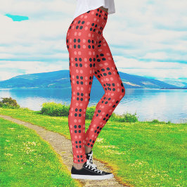 Decoratieve Stippen in roze en grijs Leggings