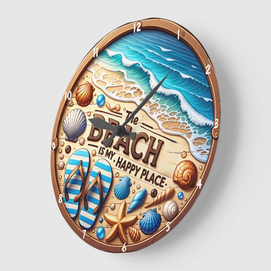 Decoratieve strand-thema schelpen en zand ontwerp grote klok (Hoek)