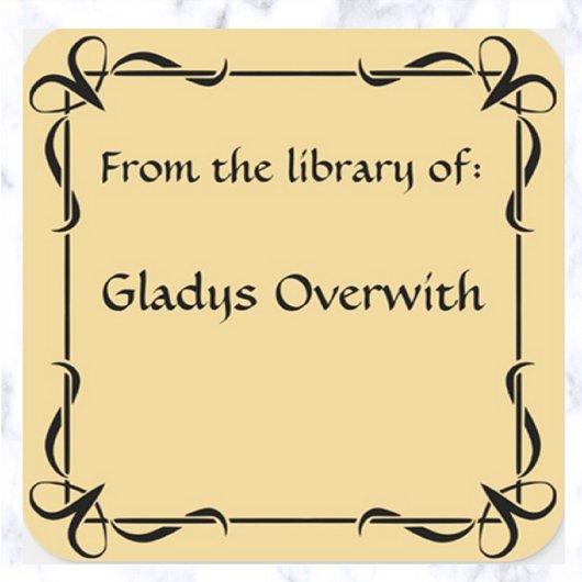 Decoratieve  strikken Bookplate Vierkante Sticker