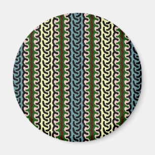 Decoratieve stripe magnet - blauw/crème