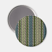 Decoratieve stripmagneet - blauw/crème magneet (Voorkant / Achterkant)