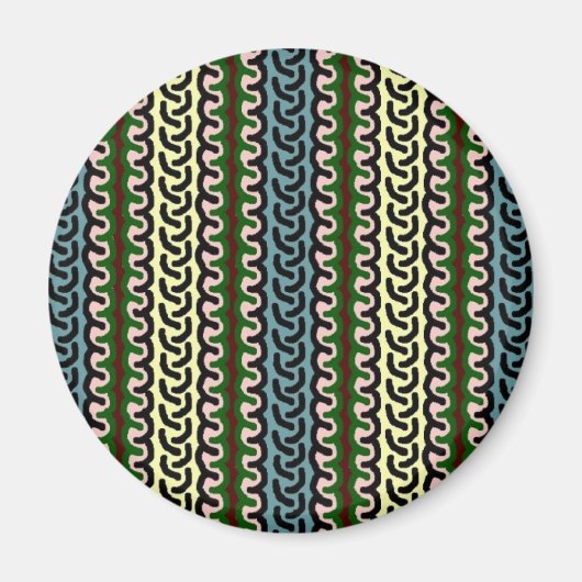 Decoratieve stripmagneet - blauw/crème magneet (Voorkant)