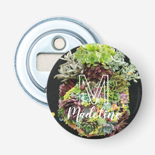 Decoratieve succulenten button flesopener