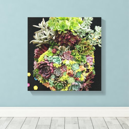 Decoratieve succulenten canvas afdruk (Insitu (Houten vloer))