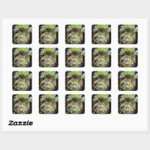 Decoratieve succulenten vierkante sticker (Vel)