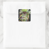 Decoratieve succulenten vierkante sticker (Tas)