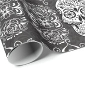 Decoratieve suiker Zwarte witte gothische romp Cadeaupapier (Rol Hoek)