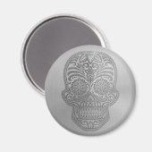 Decoratieve suikerschedel met roestvrij staal magneet (Voorkant / Achterkant)