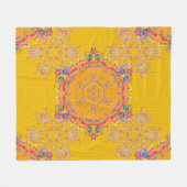 Decoratieve symmetrie arabesque. Beige, roze en ge Fleece Deken (Voorkant (Horizontaal))