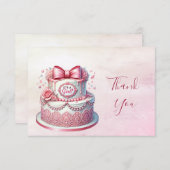 Decoratieve taart roze boog dank u kaart (Voorkant / Achterkant)