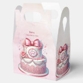 Decoratieve taart roze boog gunst doos bedankdoosjes (Geopend)