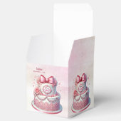 Decoratieve taart roze boog gunst doos bedankdoosjes (Geopend)