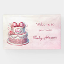 Decoratieve taart Roze strik Baby shower