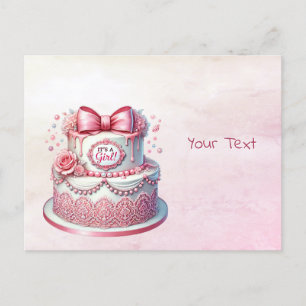 Decoratieve taart Roze strik Briefkaart