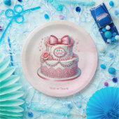 Decoratieve taart Roze strik papier Bord (Feest)