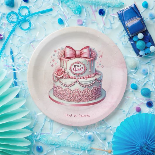 Decoratieve taart Roze strik papier Bord (Feest)