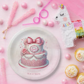 Decoratieve taart Roze strik papier Bord (Feest)