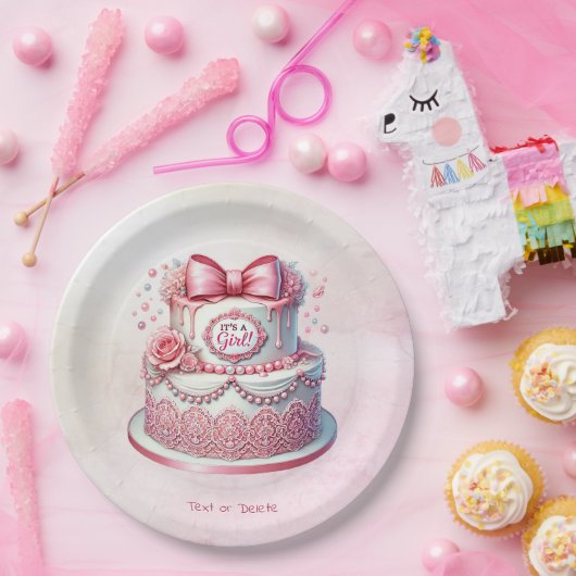 Decoratieve taart Roze strik papier Bord (Feest)