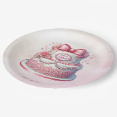 Decoratieve taart Roze strik papier Bord (Gekanteld)