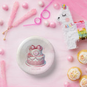 Decoratieve taart Roze strik papieren kom (Feest)