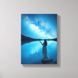 Decoratieve tabel ( vrouwen onder sterren ) canvas afdruk