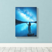 Decoratieve tabel ( vrouwen onder sterren ) canvas afdruk (Insitu (Houten vloer))